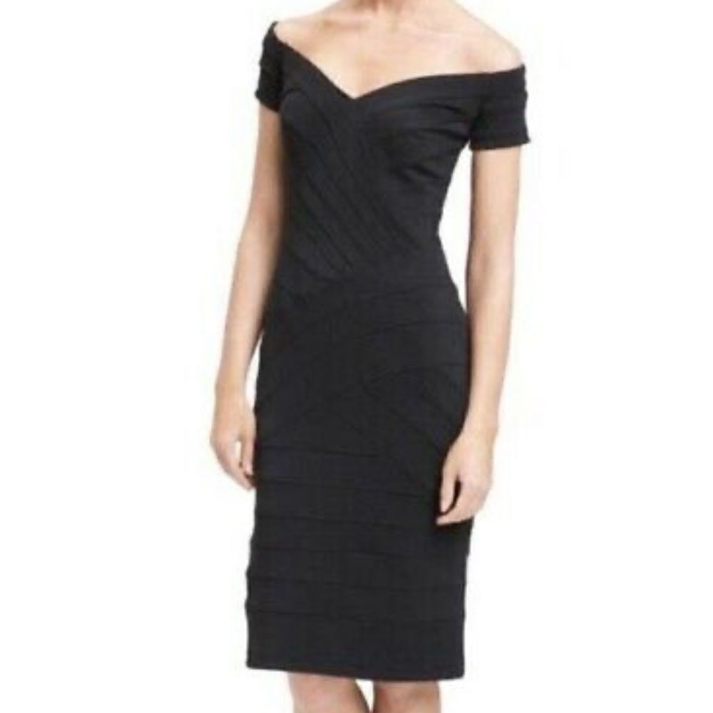 Tadashi Black Banded S Dress Semi-Formal TWJ70374M